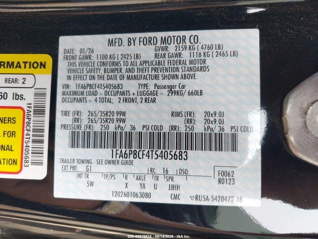 Ford Mustang Gt Premium Fastback 2026 1FA6P8CF4T5405683 Image 9