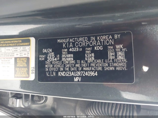 Продаж на аукціоні авто 2024 Kia Soul Lx, vin: KNDJ23AU2R7240964, номер лоту: 45876636