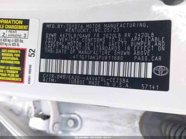 Toyota CAMRY SE 2023 4T1G11AK3PU811680 Image 9
