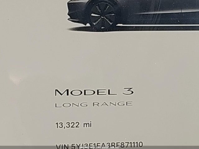 45877019 :رقم المزاد ، 5YJ3E1EA3RF871110 vin ، 2024 Tesla Model 3 Long Range Dual Motor All-wheel Drive/rear-wheel Drive مزاد بيع