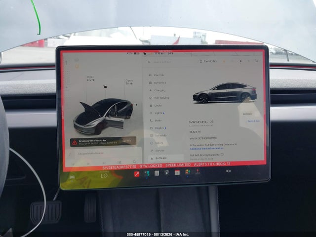 45877019 :رقم المزاد ، 5YJ3E1EA3RF871110 vin ، 2024 Tesla Model 3 Long Range Dual Motor All-wheel Drive/rear-wheel Drive مزاد بيع