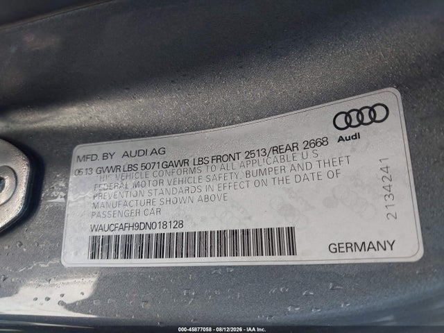 Aukcja sprzedaży 2013 Audi A5 2.0t Premium, vin: WAUCFAFH9DN018128, numer aukcji: 45877058