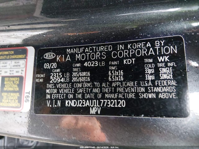 Продаж на аукціоні авто 2020 Kia Soul S, vin: KNDJ23AU1L7732120, номер лоту: 45877145