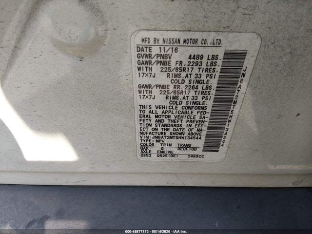 Nissan ROGUE SV 2017 JN8AT2MT5HW134544 Image 9