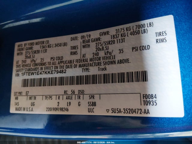 Ford F-150 Xlt 2019 1FTEW1E47KKE79482 Image 9