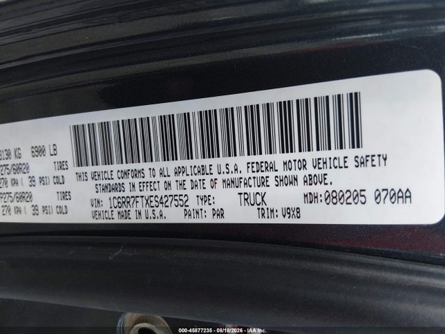 2014 Ram 1500 Express მანქანა იყიდება აუქციონზე, vin: 1C6RR7FTXES427552, აუქციონის ნომერი: 45877235
