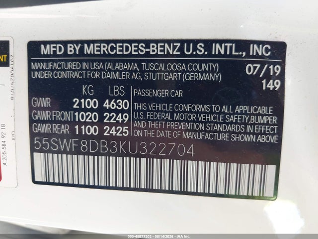 Mercedes-Benz C 300 2019 55SWF8DB3KU322704 Image 9