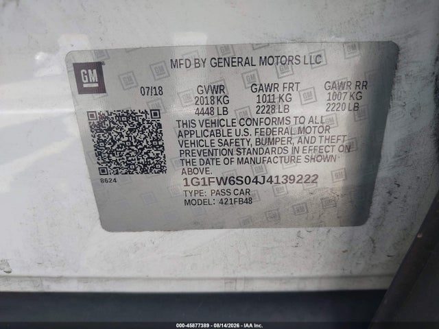 Chevrolet BOLT EV LT 2018 1G1FW6S04J4139222 Image 9