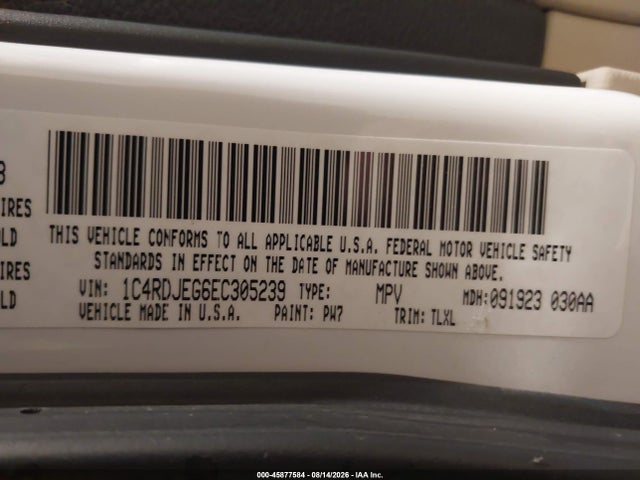 Продажа на аукционе авто 2014 Dodge Durango Citadel, vin: 1C4RDJEG6EC305239, номер лота: 45877584