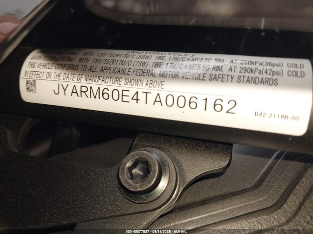 Yamaha Yzfr7 2026 JYARM60E4TA006162 Image 10