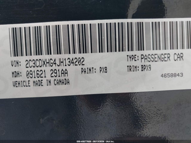 Продаж на аукціоні авто 2018 Dodge Charger Sxt Plus Rwd, vin: 2C3CDXHG4JH134202, номер лоту: 45877689