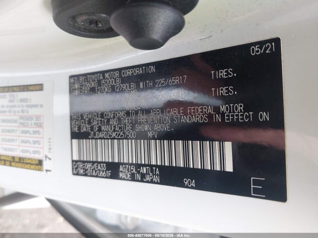 Продажа на аукционе авто 2021 Lexus Nx 300, vin: JTJDARDZ5M2257500, номер лота: 45877806