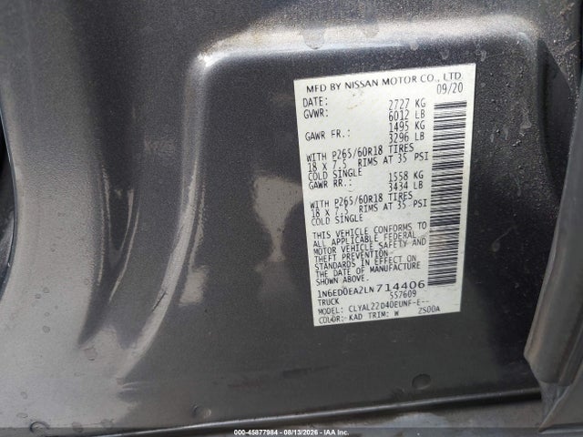 Nissan Frontier Sv 4x2 2020 1N6ED0EA2LN714406 Image 9