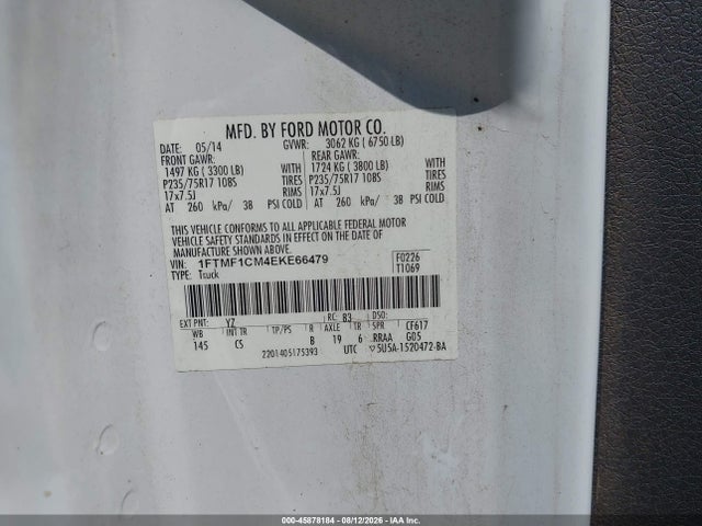 Ford F-150 Xl 2014 1FTMF1CM4EKE66479 Image 9