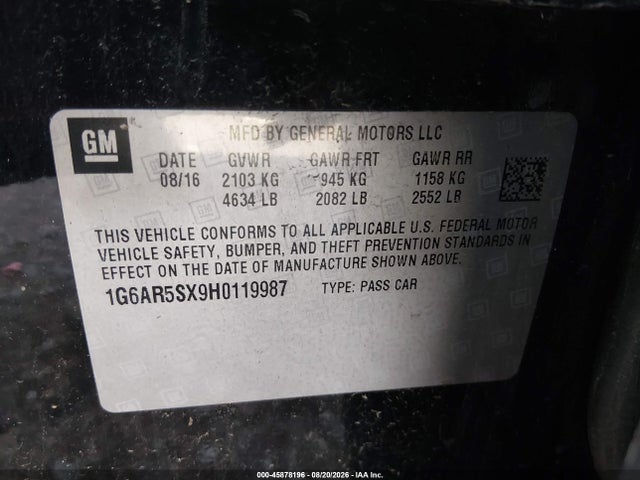 Cadillac CTS LUXURY 2017 1G6AR5SX9H0119987 Image 9