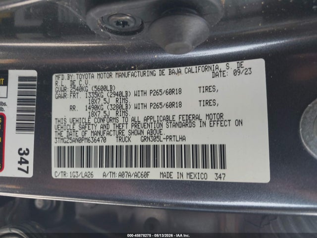 3TMGZ5AN0PM636470 Toyota Tacoma Limited