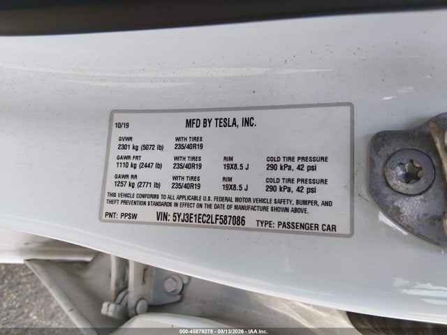 Tesla Model 3 Performance Dual Motor All-wheel Drive 2020 5YJ3E1EC2LF587086 Image 9