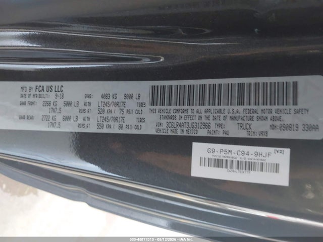 Продаж на аукціоні авто 2018 Ram 2500 Tradesman  4x2 8' Box, vin: 3C6LR4AT3JG312966, номер лоту: 45878310