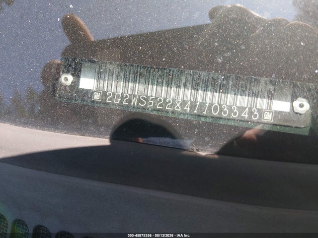 45878356 :رقم المزاد ، 2G2WS522841103343 vin ، 2004 Pontiac Grand Prix Gt2 مزاد بيع