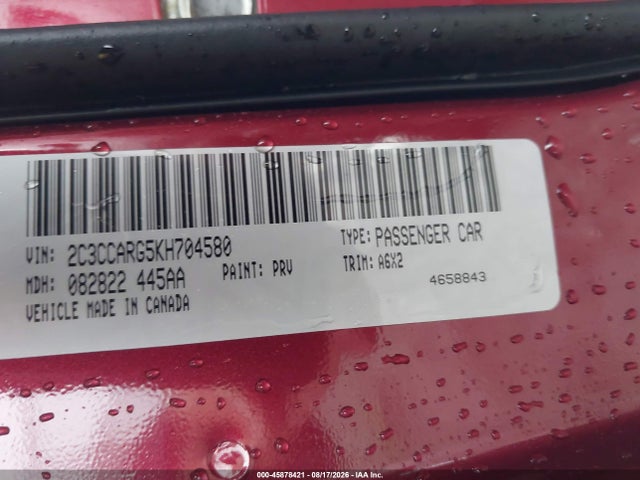 Aukcja sprzedaży 2019 Chrysler 300 Touring L Awd, vin: 2C3CCARG5KH704580, numer aukcji: 45878421