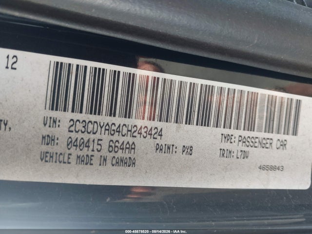 Aukcja sprzedaży 2012 Dodge Challenger Sxt, vin: 2C3CDYAG4CH243424, numer aukcji: 45878520