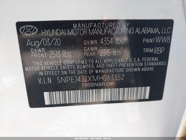 Hyundai Sonata Sel Plus 2021 5NPEJ4J2XMH063352 Image 9