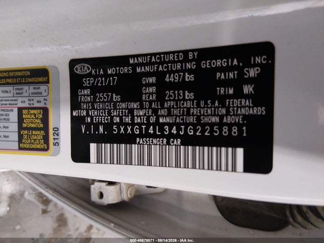KIA Optima Lx 2018 5XXGT4L34JG225881 Image 9