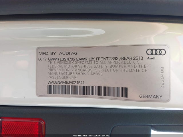 Продажа на аукционе авто 2018 Audi A4 2.0t Premium/2.0t Tech Premium, vin: WAUENAF45JA021541, номер лота: 45878609