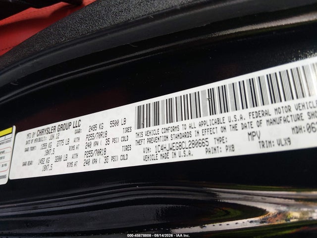 Продаж на аукціоні авто 2012 Jeep Wrangler Unlimited Sahara, vin: 1C4HJWEG8CL280665, номер лоту: 45878808