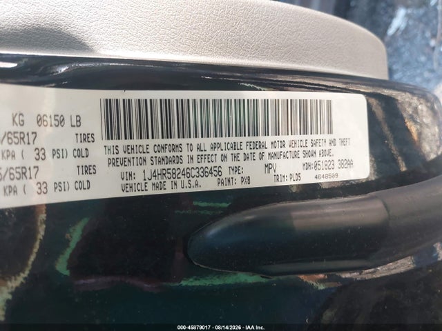 45879017 :رقم المزاد ، 1J4HR58246C336456 vin ، 2006 Jeep Grand Cherokee Limited مزاد بيع
