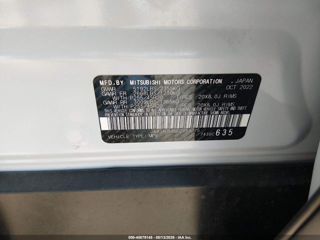 Aukcja sprzedaży 2023 Mitsubishi Outlander Ralliart S-awc/se 2.5 S-awc/se Black Edition S-awc/se Special Editiont S-awc, vin: JA4J4UA85PZ019275, numer aukcji: 45879148