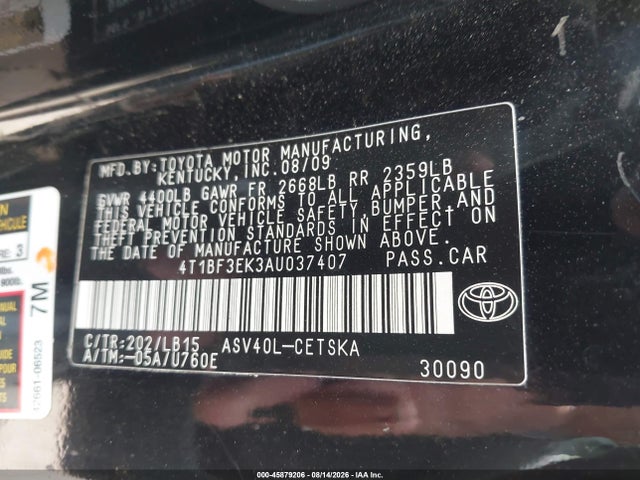 Aukcja sprzedaży 2010 Toyota Camry Se, vin: 4T1BF3EK3AU037407, numer aukcji: 45879206