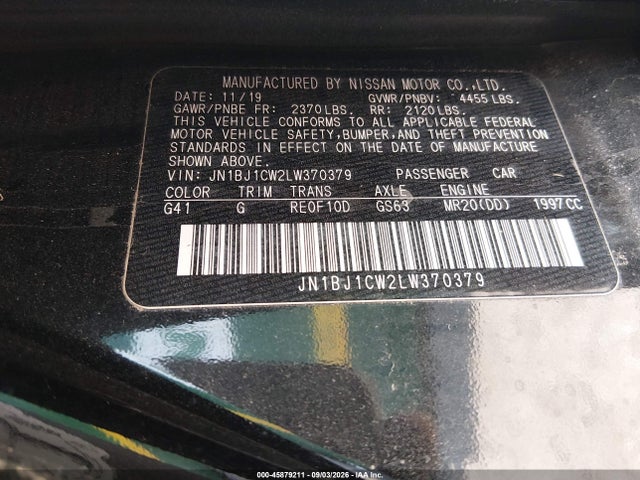 Продаж на аукціоні авто 2020 Nissan Rogue Sport Sv Awd Xtronic Cvt, vin: JN1BJ1CW2LW370379, номер лоту: 45879211