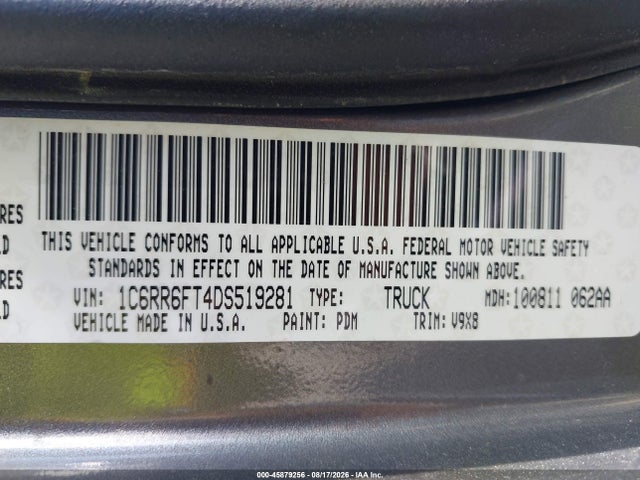 Aukcja sprzedaży 2013 Ram 1500 Express, vin: 1C6RR6FT4DS519281, numer aukcji: 45879256