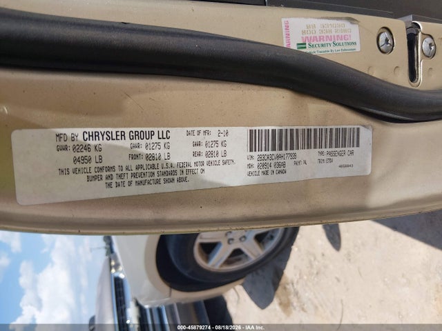 2010 Dodge Charger Sxt მანქანა იყიდება აუქციონზე, vin: 2B3CA3CV0AH177939, აუქციონის ნომერი: 45879274