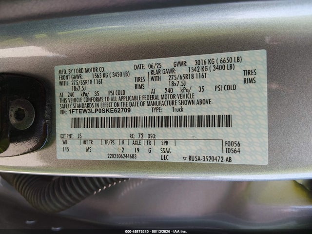 Ford F-150 Xlt 2025 1FTEW3LP0SKE62709 Image 9