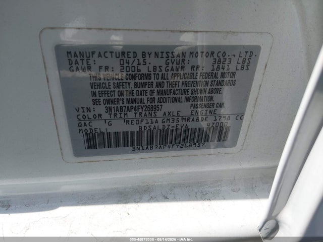 Продаж на аукціоні авто 2015 Nissan Sentra Sv, vin: 3N1AB7AP4FY268957, номер лоту: 45879308