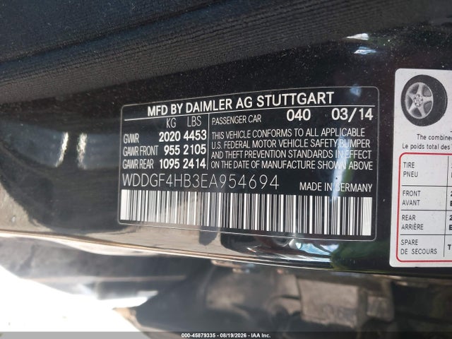 Aukcja sprzedaży 2014 Mercedes-benz C 250 Sport, vin: WDDGF4HB3EA954694, numer aukcji: 45879335