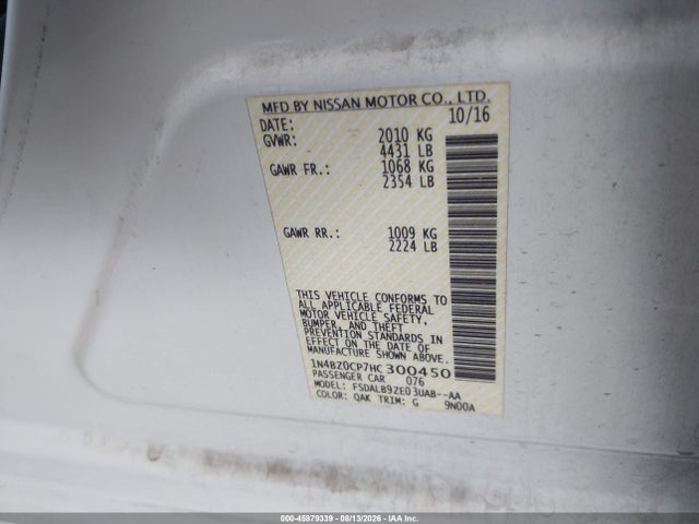 Nissan LEAF S 2017 1N4BZ0CP7HC300450 Image 9