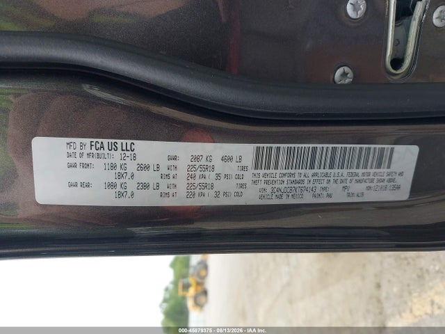 45879375 :رقم المزاد ، 3C4NJDCB7KT674143 vin ، 2019 Jeep Compass Limited 4x4 مزاد بيع