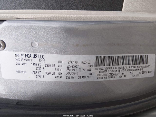 Chrysler Pacifica Lx 2019 2C4RC1CG3KR702058 Image 9