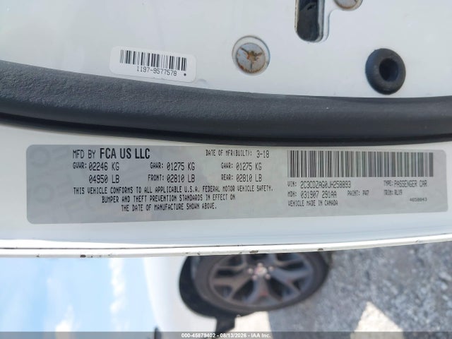 2018 Dodge Challenger Sxt Plus მანქანა იყიდება აუქციონზე, vin: 2C3CDZAG0JH258893, აუქციონის ნომერი: 45879402