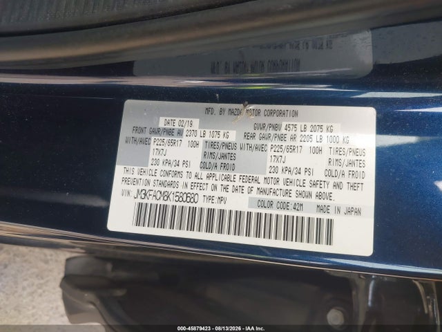 Mazda Cx-5 Touring 2019 JM3KFACM8K1580680 Image 9
