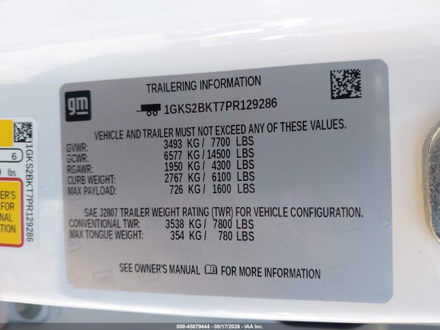Продаж на аукціоні авто 2023 Gmc Yukon 4wd Slt, vin: 1GKS2BKT7PR129286, номер лоту: 45879444