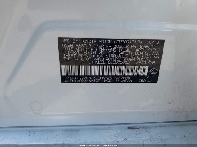 45879490 :رقم المزاد ، JTHCL5EF8E5020083 vin ، 2014 Lexus Ls 460 مزاد بيع