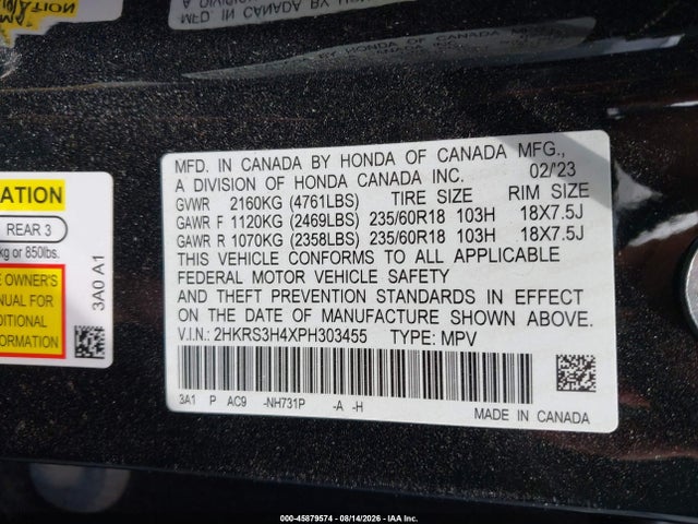 Honda Cr-v Ex 2wd 2023 2HKRS3H4XPH303455 Image 9