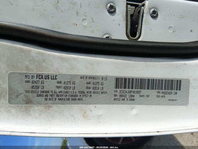 2015 Dodge Charger Sxt მანქანა იყიდება აუქციონზე, vin: 2C3CDXJG8FH919937, აუქციონის ნომერი: 45879607