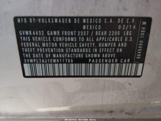 3VWPL7AJ1EM611789 Volkswagen Jetta Sportwagen 2.0l Tdi