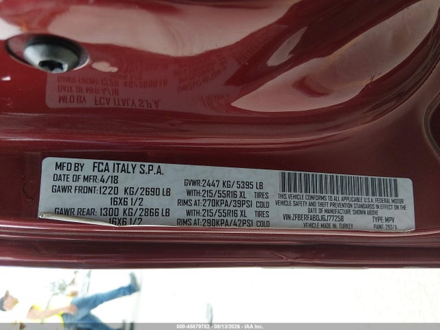 Aukcja sprzedaży 2018 Ram Promaster City Tradesman, vin: ZFBERFAB0J6J77258, numer aukcji: 45879782