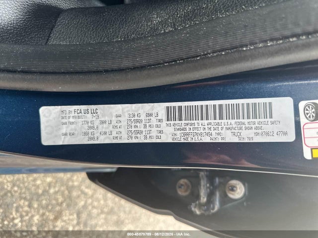 Aukcja sprzedaży 2019 Ram 1500 Big Horn/lone Star  4x4 5'7 Box, vin: 1C6RRFFG7KN917454, numer aukcji: 45879789
